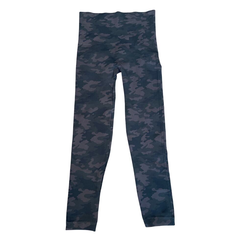 Spanx Women Look At Me Now High Waisted Seamless Leggings Black Camo Size Large
